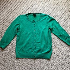 Talbots Kelly Green Cardigan Sweater Size S